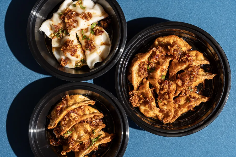 Steamed and fried dumplings at Dang Dude
